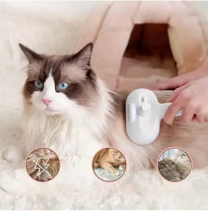 CEPILLO VAPOR DE MASAJE PARA MASCOTA 3 EN 1