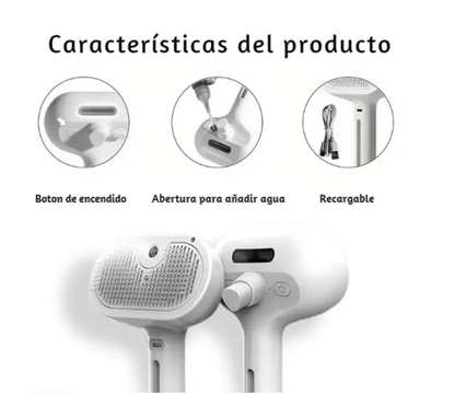 CEPILLO VAPOR DE MASAJE PARA MASCOTA 3 EN 1