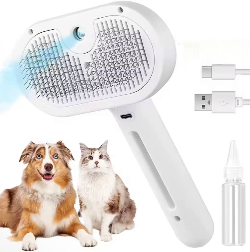 CEPILLO VAPOR DE MASAJE PARA MASCOTA 3 EN 1